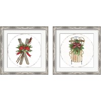 Framed 'Holiday Sports 2 Piece Framed Art Print Set' border=