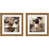 Framed 'Cafe Pugs 2 Piece Framed Art Print Set' border=