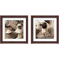 Framed Cafe Pugs 2 Piece Framed Art Print Set