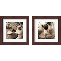 Framed 'Cafe Pugs 2 Piece Framed Art Print Set' border=