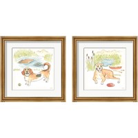Framed 'Dog Days of Summer 2 Piece Framed Art Print Set' border=