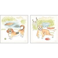 Framed 'Dog Days of Summer 2 Piece Art Print Set' border=