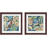 Framed 'Arts and Crafts Bird 2 Piece Framed Art Print Set' border=