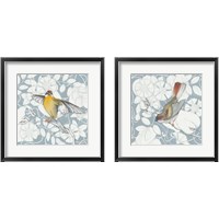 Framed Arts and Crafts Birds Tone on Tone 2 Piece Framed Art Print Set