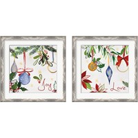 Framed 'Watercolor Christmas 2 Piece Framed Art Print Set' border=