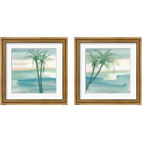 Framed 'Peaceful Dusk Tropical 2 Piece Framed Art Print Set' border=