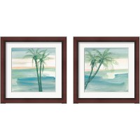 Framed 'Peaceful Dusk Tropical 2 Piece Framed Art Print Set' border=