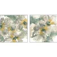 Framed 'Silver Quince on White 2 Piece Art Print Set' border=