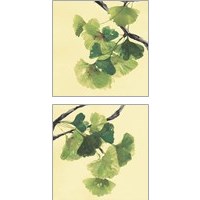 Framed Gingko Leaves Dark 2 Piece Art Print Set