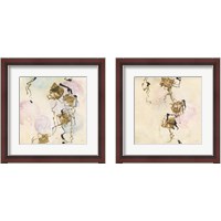 Framed 'Gold Blocks on Pastel 2 Piece Framed Art Print Set' border=