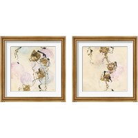 Framed Gold Blocks on Pastel 2 Piece Framed Art Print Set