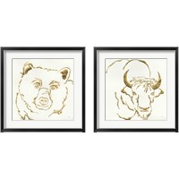 Framed 'Gilded Wildlife 2 Piece Framed Art Print Set' border=