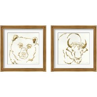 Framed 'Gilded Wildlife 2 Piece Framed Art Print Set' border=