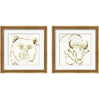 Framed 'Gilded Wildlife 2 Piece Framed Art Print Set' border=