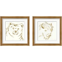 Framed 'Gilded Wildlife 2 Piece Framed Art Print Set' border=