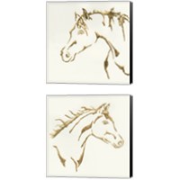 Framed 'Gilded Horse 2 Piece Canvas Print Set' border=