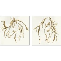 Framed 'Gilded Horse 2 Piece Art Print Set' border=