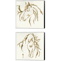 Framed Gilded Horse 2 Piece Canvas Print Set