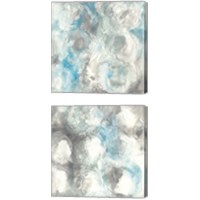 Framed 'Pale Blue Circles 2 Piece Canvas Print Set' border=