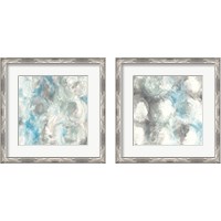 Framed 'Pale Blue Circles 2 Piece Framed Art Print Set' border=