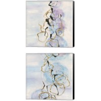 Framed Abstract Lines on Pastel 2 Piece Canvas Print Set