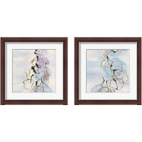 Framed Abstract Lines on Pastel 2 Piece Framed Art Print Set