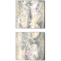 Framed 'Blushing Snowflakes 2 Piece Canvas Print Set' border=