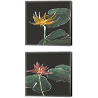 Framed 'Lily on Black  2 Piece Canvas Print Set' border=