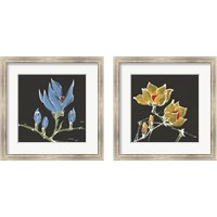 Framed Magnolia on Black 2 Piece Framed Art Print Set