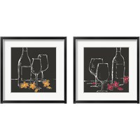 Framed Wine on Black 2 Piece Framed Art Print Set