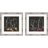 Framed 'Wine on Black 2 Piece Framed Art Print Set' border=