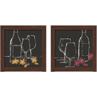 Framed 'Wine on Black 2 Piece Framed Art Print Set' border=
