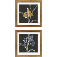 Framed Iris on Black 2 Piece Framed Art Print Set