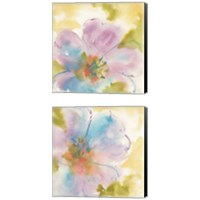 Framed 'Flower Tints  2 Piece Canvas Print Set' border=