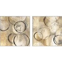 Framed 'Circle in a Square 2 Piece Art Print Set' border=