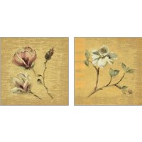 Framed 'Flower on Gold 2 Piece Art Print Set' border=