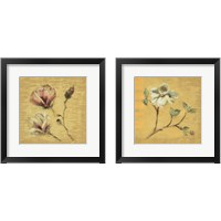Framed 'Flower on Gold 2 Piece Framed Art Print Set' border=