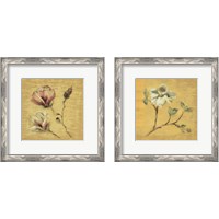 Framed 'Flower on Gold 2 Piece Framed Art Print Set' border=