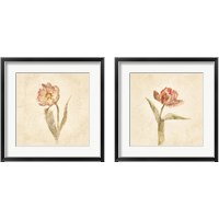 Framed 'Tulip on White 2 Piece Framed Art Print Set' border=