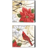 Framed 'Winter Birds Collage 2 Piece Canvas Print Set' border=