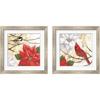 Framed 'Winter Birds Collage 2 Piece Framed Art Print Set' border=