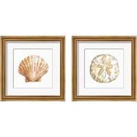 Framed 'Golden Treasures on White 2 Piece Framed Art Print Set' border=