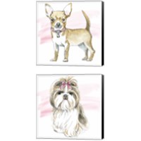 Framed 'Glamour Pups 2 Piece Canvas Print Set' border=