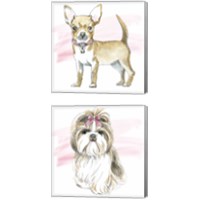 Framed 'Glamour Pups 2 Piece Canvas Print Set' border=
