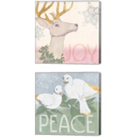 Framed 'Pastel Christmas 2 Piece Canvas Print Set' border=