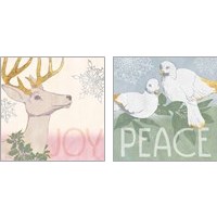 Framed 'Pastel Christmas 2 Piece Art Print Set' border=