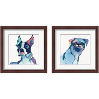 Framed 'Dog Watercolor 2 Piece Framed Art Print Set' border=
