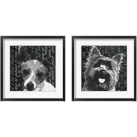 Framed 'BW Dog 2 Piece Framed Art Print Set' border=