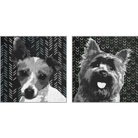 Framed 'BW Dog 2 Piece Art Print Set' border=