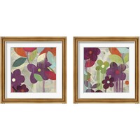 Framed 'Graphitti Flower 2 Piece Framed Art Print Set' border=